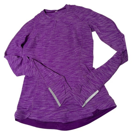 Lululemon Runderful Long Sleeve Heathered Tender Violet Sz 6 - Picture 2 of 16